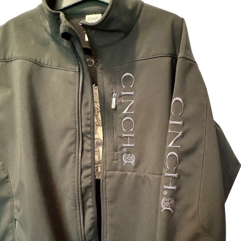 Cinch Mens XL Softshell Jacket Full Zip Brown Western Rodeo USCPA‎ 2014 Logo